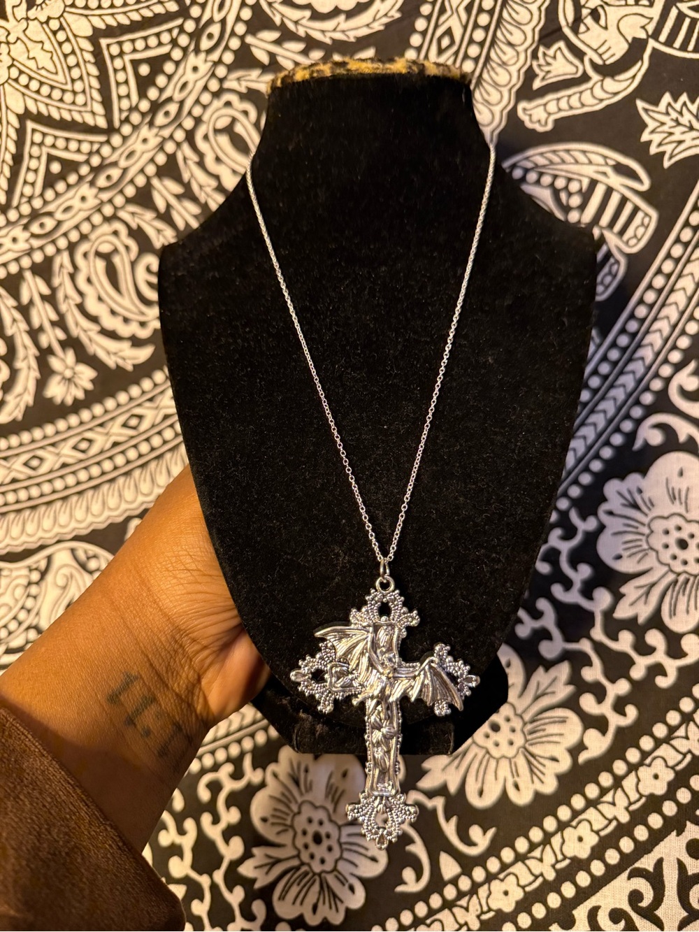 Ed Hardy inspired Silver 925 cross necklace